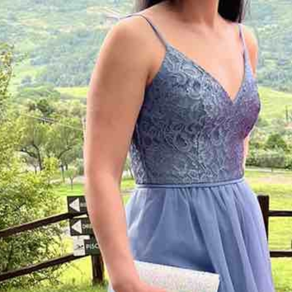 Chantilly Lace and Tulle Short Bridesmaid Dress - Picture 7 of 7